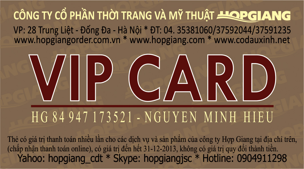 Đăng ký thẻ khách hàng VIP